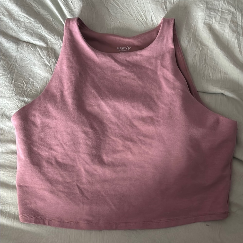 Old Navy Pink Cropped Tank Top Sleeveless Fitted
